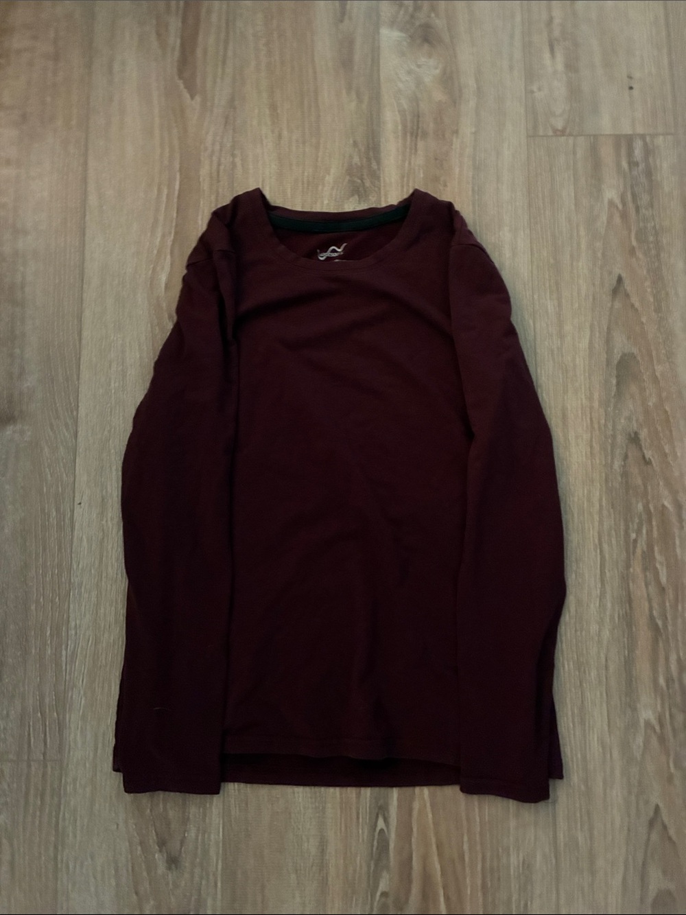 Long Sleeve Crewneck Top - Burgundy